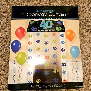 40th Birthday Doorway Curtain NWT